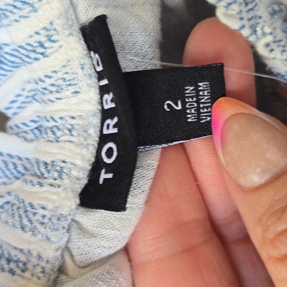 Torrid Tea length Rayon Slub Ruffle Top Skirt Set Sunday Stripe Cloud Dancer - Picture 13 of 14